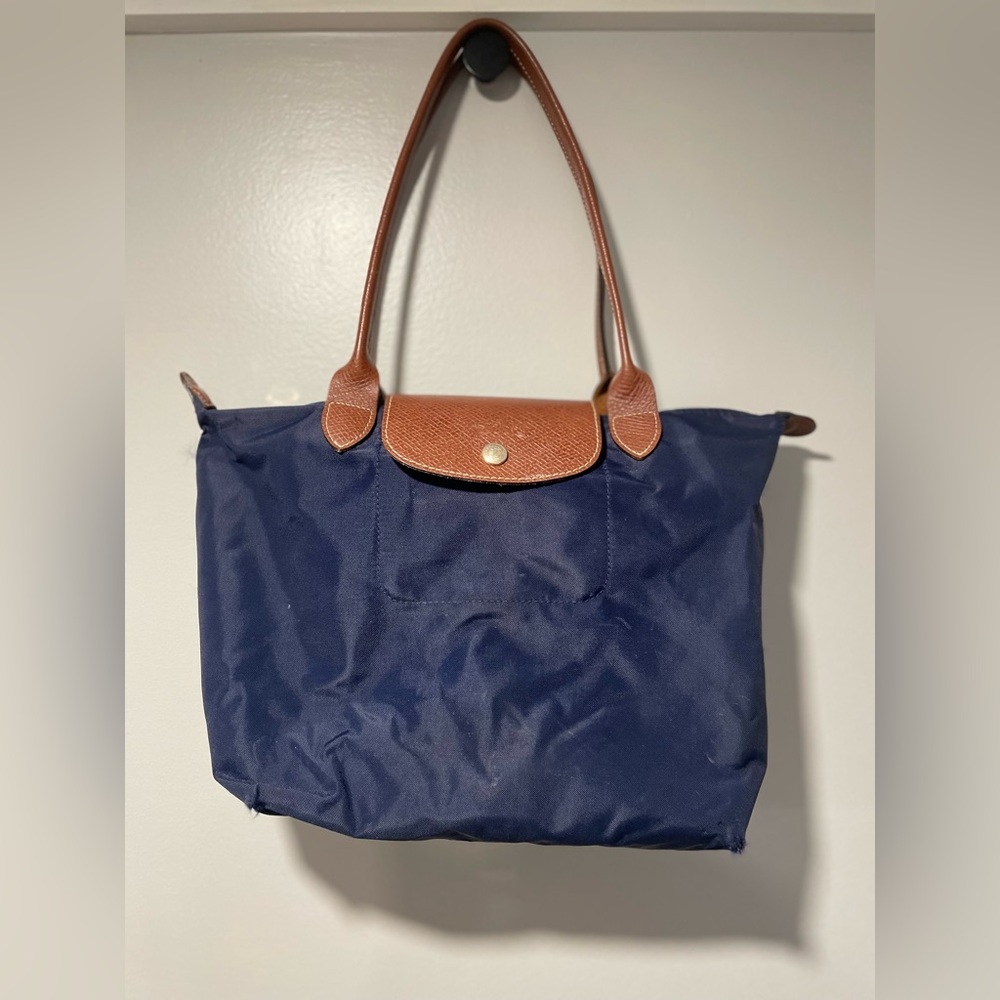 Longchamp Medium Le Pliage Nylon Shoulder Tote in Marine *see description*